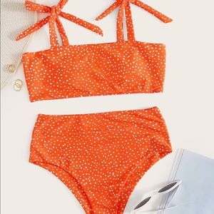 SHEIN Polka Dot Tie Top Bikini - SMALL